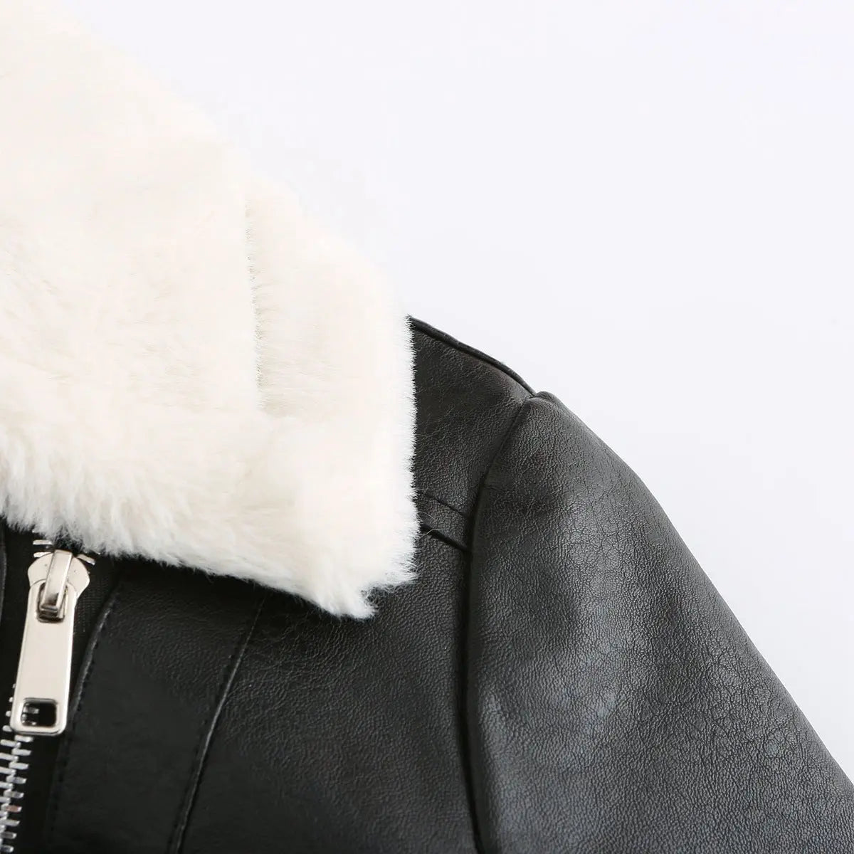 Autumn and winter fleece leather women's warm long-sleeved lapel coat jacket nowadaysfashion