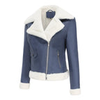 Autumn and winter fleece leather women's warm long-sleeved lapel coat jacket nowadaysfashion