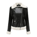 Autumn and winter fleece leather women's warm long-sleeved lapel coat jacket nowadaysfashion