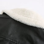 Autumn and winter fleece leather women's warm long-sleeved lapel coat jacket nowadaysfashion