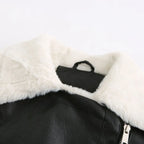 Autumn and winter fleece leather women's warm long-sleeved lapel coat jacket nowadaysfashion