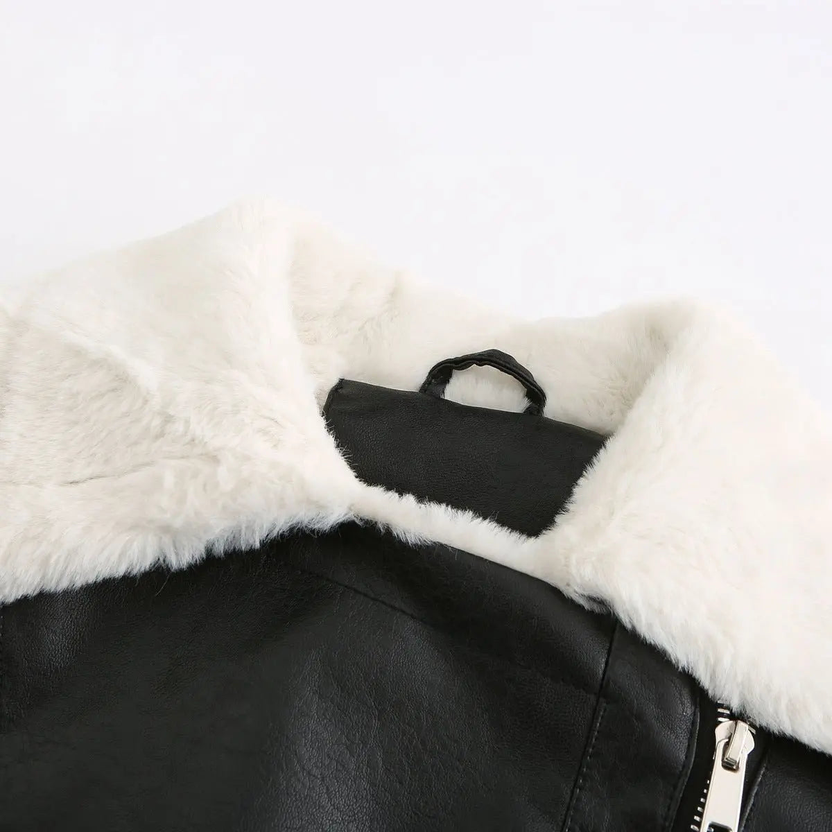 Autumn and winter fleece leather women's warm long-sleeved lapel coat jacket nowadaysfashion