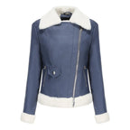 Autumn and winter fleece leather women's warm long-sleeved lapel coat jacket nowadaysfashion