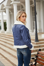 Autumn and winter fleece leather women's warm long-sleeved lapel coat jacket nowadaysfashion