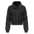 Autumn and winter women's short long-sleeved turtleneck warm jacket nowadaysfashion