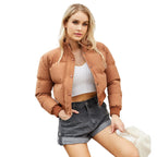 Autumn and winter women's short long-sleeved turtleneck warm jacket nowadaysfashion