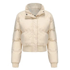 Autumn and winter women's short long-sleeved turtleneck warm jacket nowadaysfashion