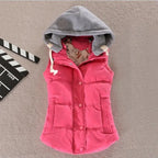 Autumn Winter Cotton Vest Women Sleeveless Hooded Casual Coat nowadaysfashion