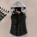 Autumn Winter Cotton Vest Women Sleeveless Hooded Casual Coat nowadaysfashion