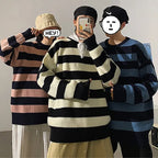 Autumn Winter Knitted Striped Sweater Casual Oversized Pullovers Sweaters nowadaysfashion