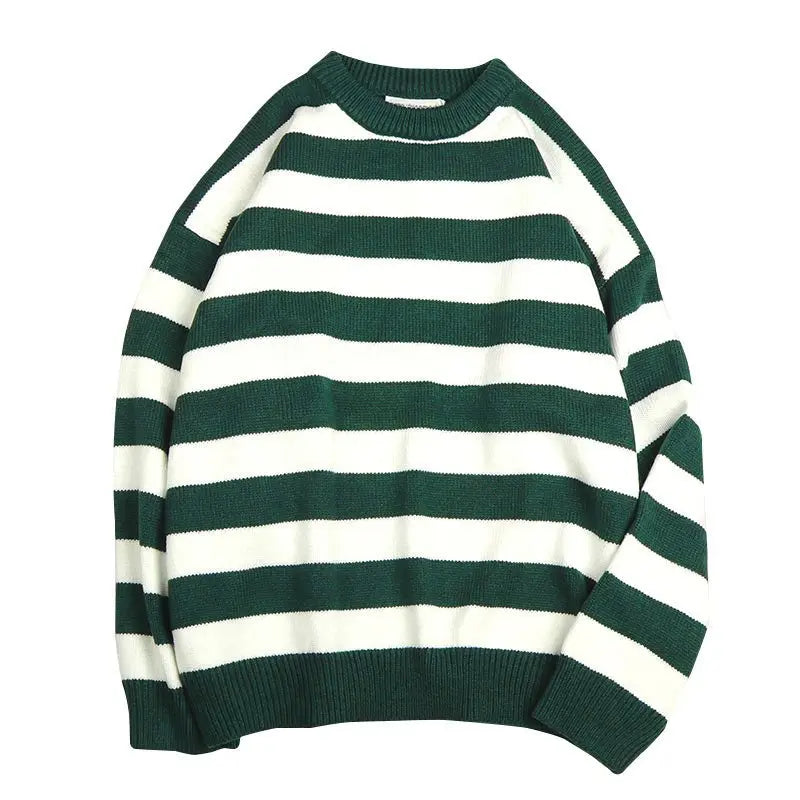 Autumn Winter Knitted Striped Sweater Casual Oversized Pullovers Sweaters nowadaysfashion