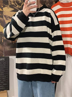 Autumn Winter Knitted Striped Sweater Casual Oversized Pullovers Sweaters nowadaysfashion