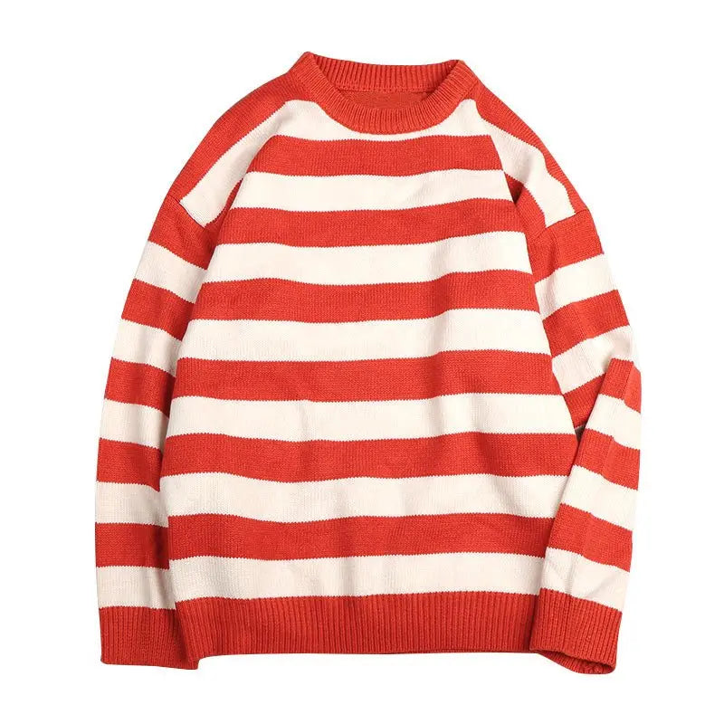 Autumn Winter Knitted Striped Sweater Casual Oversized Pullovers Sweaters - Blade & Thread