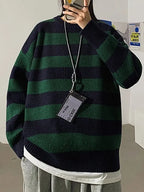 Autumn Winter Knitted Striped Sweater Casual Oversized Pullovers Sweaters nowadaysfashion