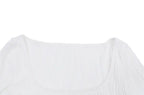 Autumn & Winter long-sleeved U-neck water ripple slim fit top T-shirt nowadaysfashion