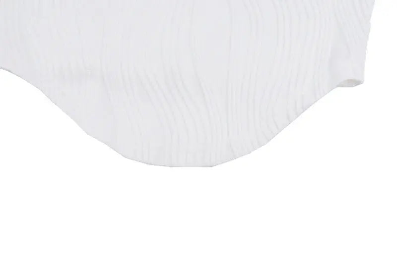 Autumn & Winter long-sleeved U-neck water ripple slim fit top T-shirt - Blade & Thread