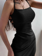 Backless Bandage  Bodycon Halter Neck Split Party Dresses nowadaysfashion