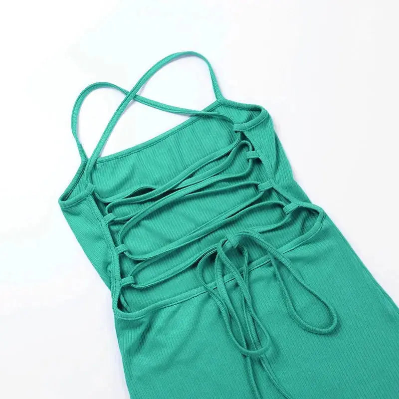 Backless Bandage Bodycon Halter Neck Split Party Dresses - Blade & Thread