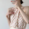 Backless Camis Women Summer Polka Dot Twist Halterneck Vest Female Casual Chiffon Tops nowadaysfashion