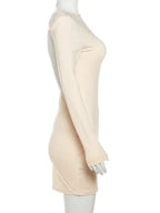 Backless Full Sleeve O-neck Basic Fit Bodycon nowadaysfashion