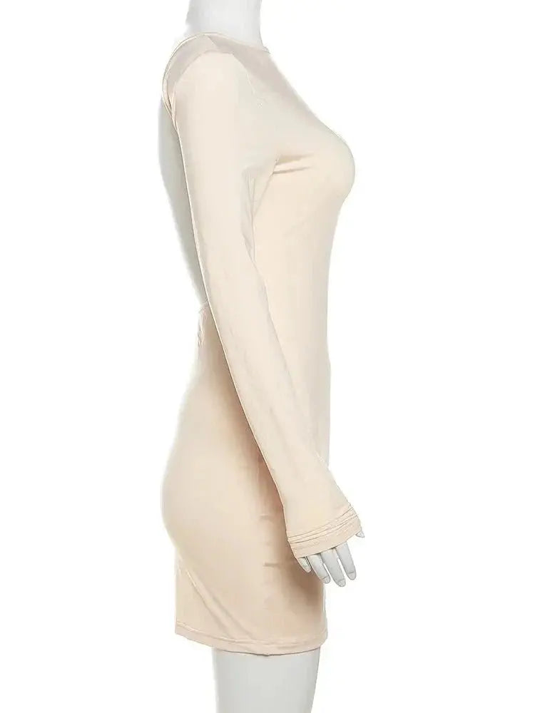 Backless Full Sleeve O-neck Basic Fit Bodycon nowadaysfashion