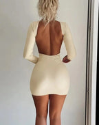 Backless Full Sleeve O-neck Basic Fit Bodycon nowadaysfashion