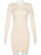 Backless Full Sleeve O-neck Basic Fit Bodycon nowadaysfashion