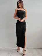Backless Halter Neck Split Bandage Bodycon Dress nowadaysfashion