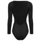 Backless Long Sleeve Bodysuit Women Solid Slim Regular Bodysuits Sexy Hot Clothes nowadaysfashion