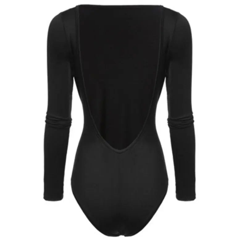 Backless Long Sleeve Bodysuit Women Solid Slim Regular Bodysuits Sexy Hot Clothes nowadaysfashion