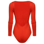 Backless Long Sleeve Bodysuit Women Solid Slim Regular Bodysuits Sexy Hot Clothes nowadaysfashion