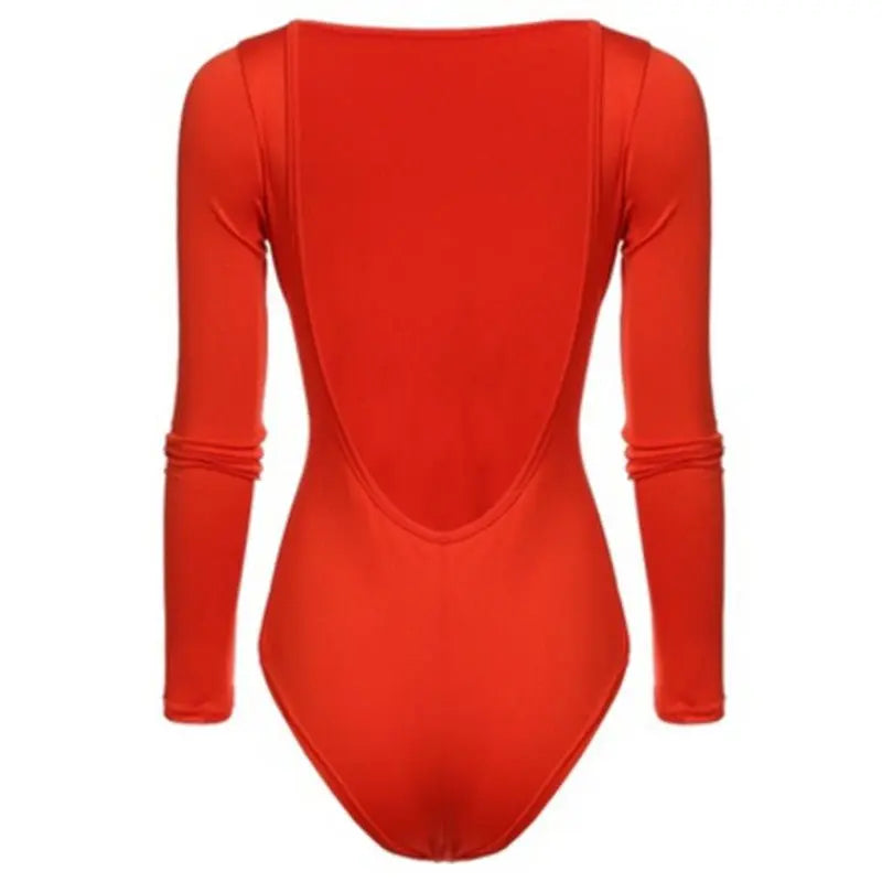 Backless Long Sleeve Bodysuit Women Solid Slim Regular Bodysuits Sexy Hot Clothes nowadaysfashion