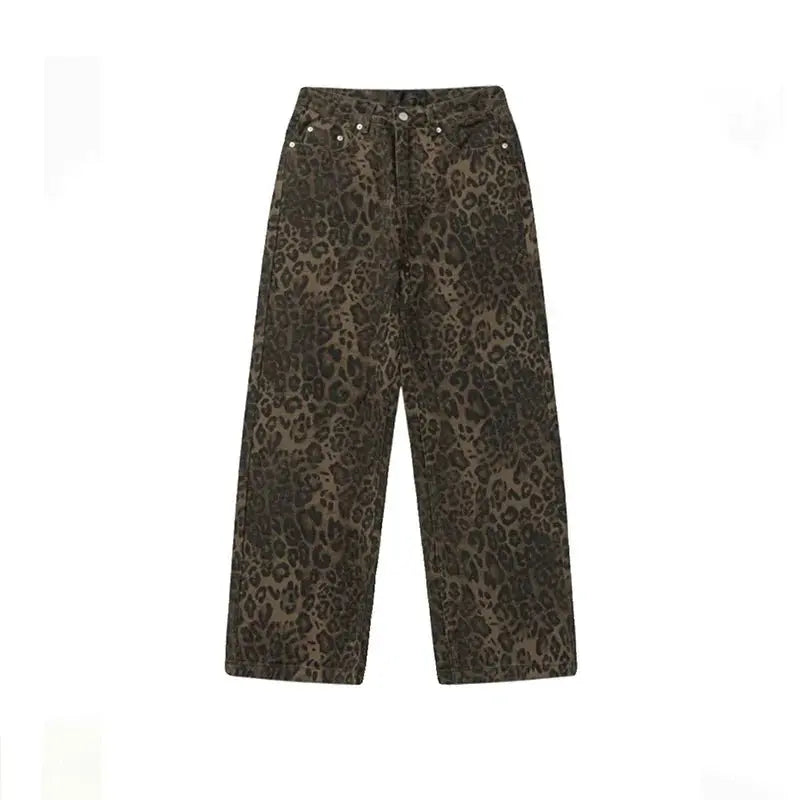 Baggy Leopard Print Y2k Jeans Women - Blade & Thread