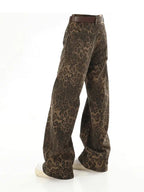 Baggy Leopard Print Y2k Jeans Women nowadaysfashion