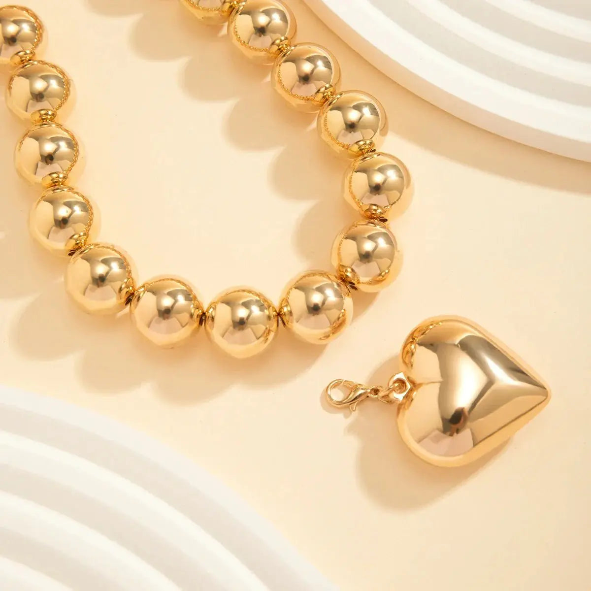 ball chain necklace Heart Pendant Choker Collar nowadaysfashion
