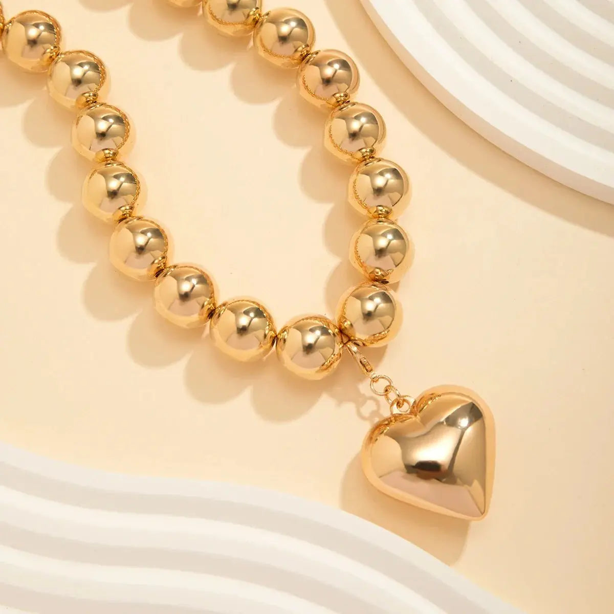 ball chain necklace Heart Pendant Choker Collar - Blade & Thread