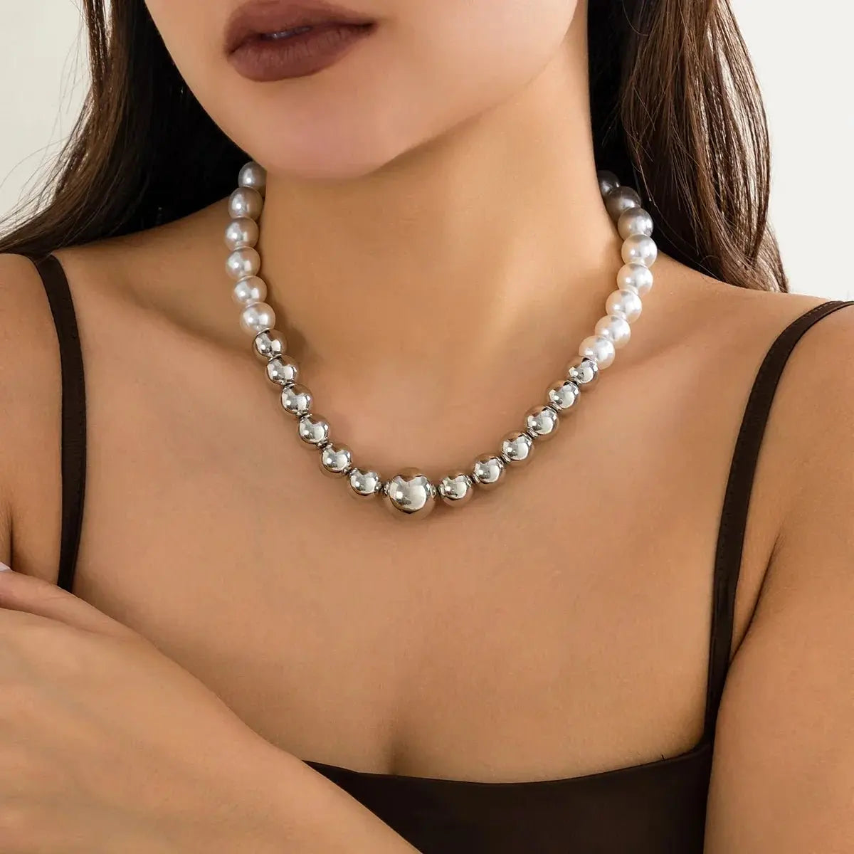 ball chain necklace Heart Pendant Choker Collar - Blade & Thread