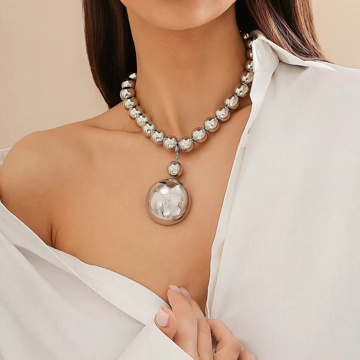 ball chain necklace Heart Pendant Choker Collar - Blade & Thread