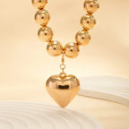 ball chain necklace Heart Pendant Choker Collar nowadaysfashion