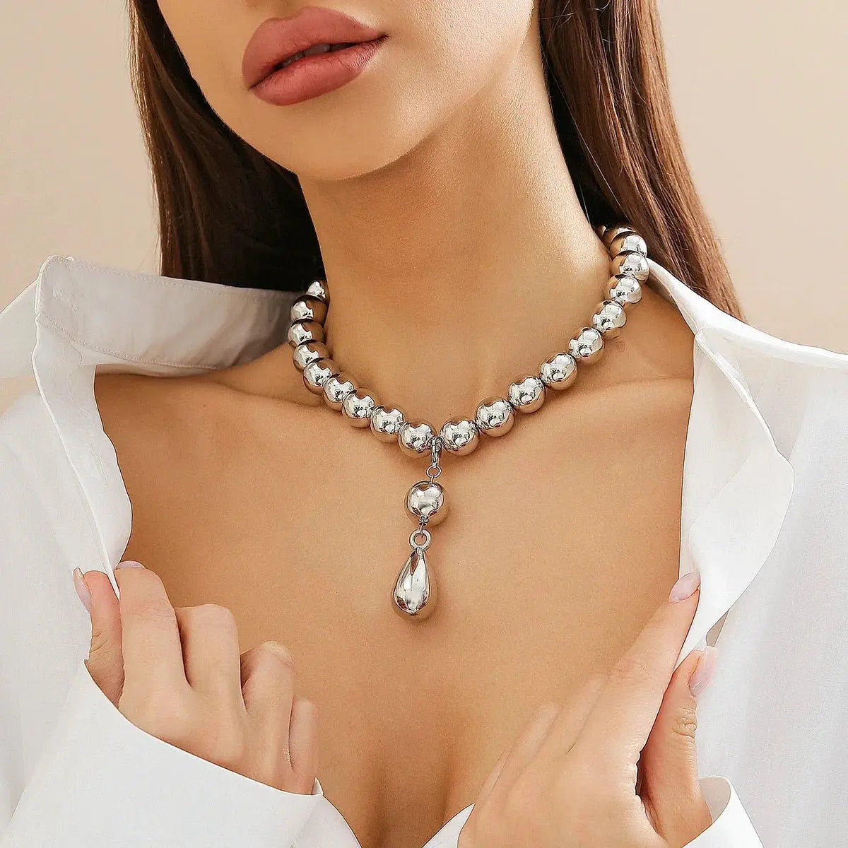 ball chain necklace Heart Pendant Choker Collar - Blade & Thread