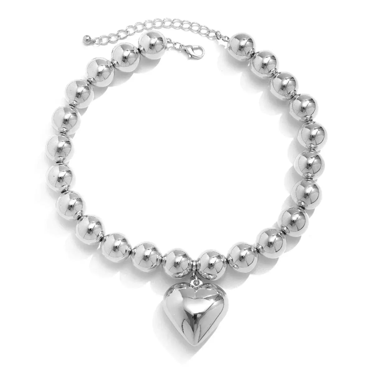 ball chain necklace Heart Pendant Choker Collar - Blade & Thread