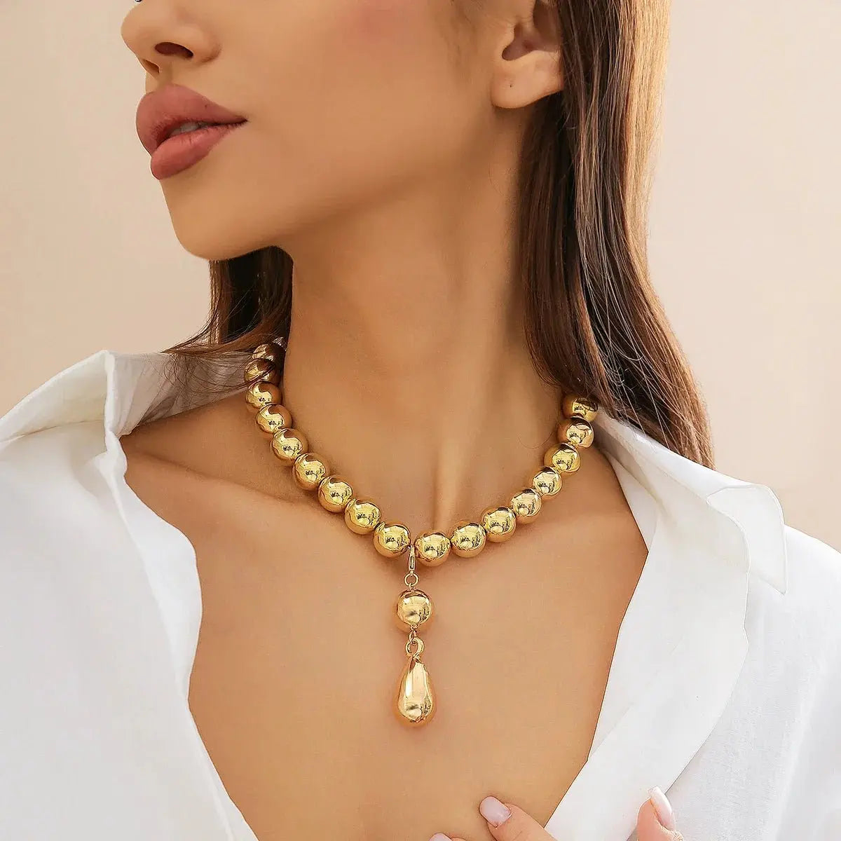 ball chain necklace Heart Pendant Choker Collar - Blade & Thread
