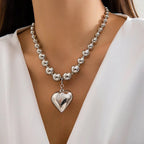 ball chain necklace Heart Pendant Choker Collar nowadaysfashion