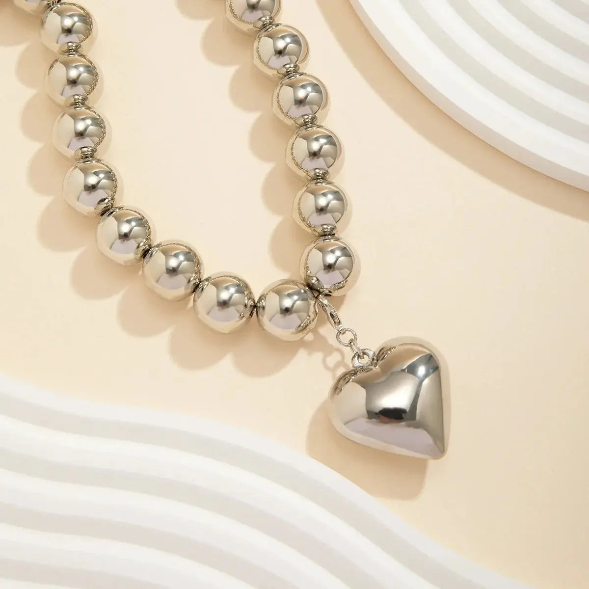 ball chain necklace Heart Pendant Choker Collar - Blade & Thread