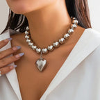 ball chain necklace Heart Pendant Choker Collar nowadaysfashion
