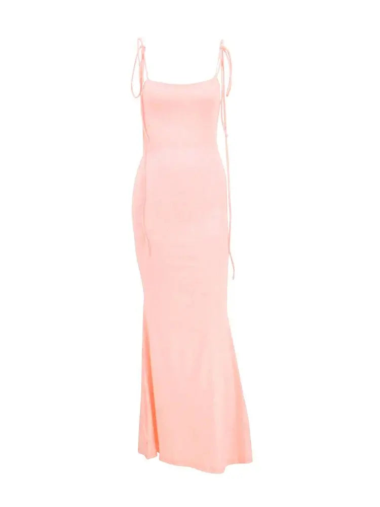 Bandage Sleeveless Bodycon Solid Strap Backless Dress - Blade & Thread