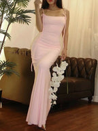 Bandage Sleeveless Bodycon Solid Strap Backless Dress nowadaysfashion