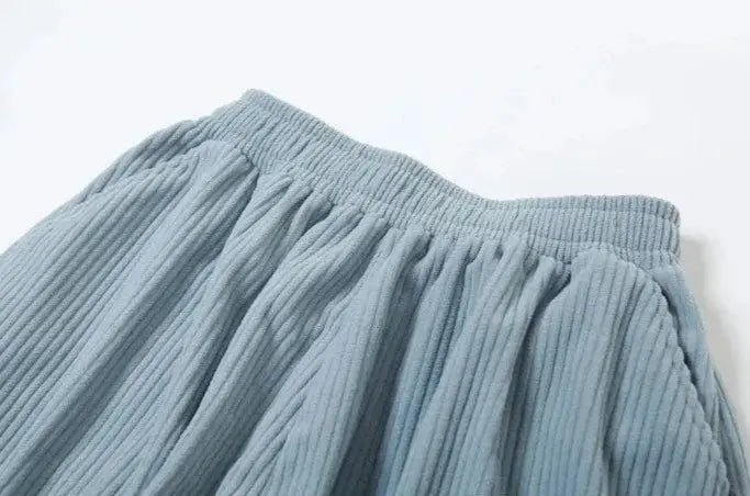 Basic Pocket High Waist Trousers Corduroy Streetwear Long Bottoms nowadaysfashion