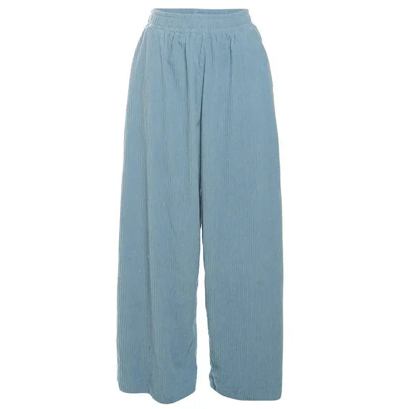 Basic Pocket High Waist Trousers Corduroy Streetwear Long Bottoms - Blade & Thread