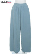 Basic Pocket High Waist Trousers Corduroy Streetwear Long Bottoms nowadaysfashion